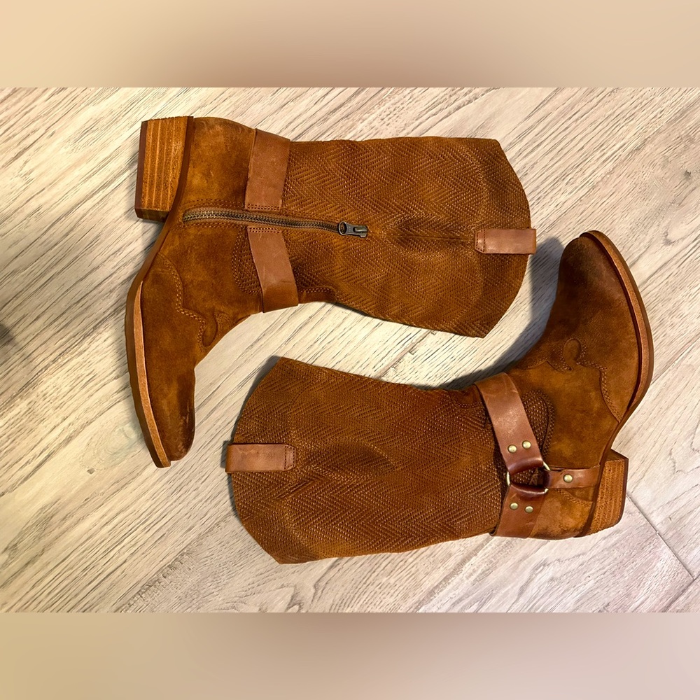 kork-ease tan suede boots size 8